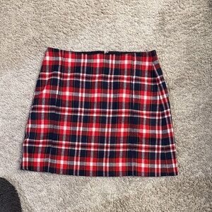 J. Crew Red and Black Plaid Mini Skirt